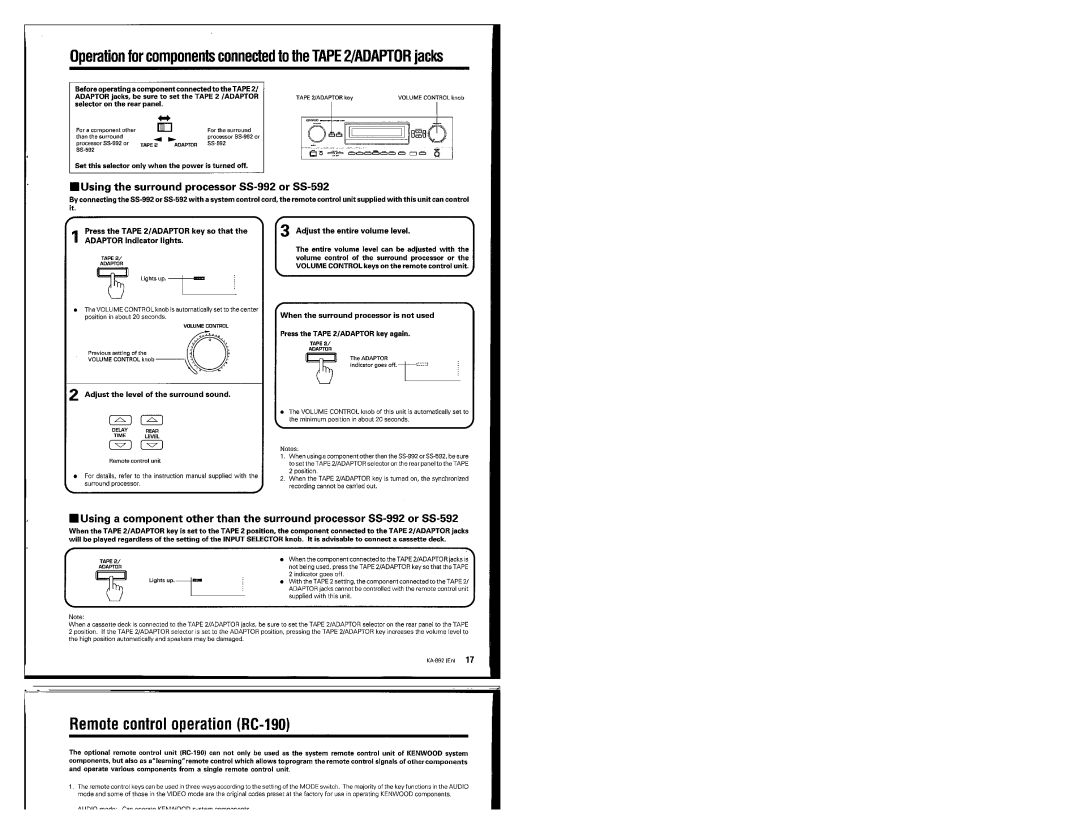 Kenwood KA-892 manual 