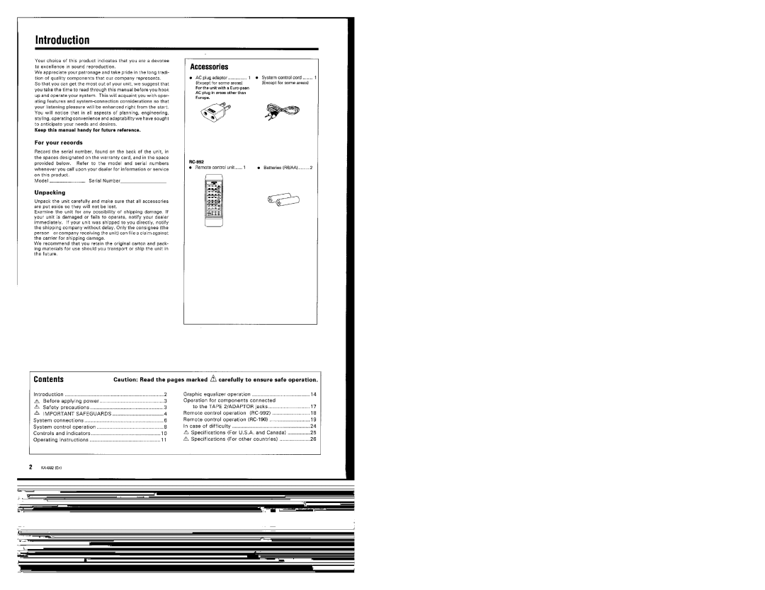 Kenwood KA-892 manual 