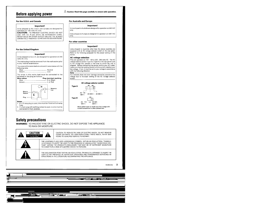 Kenwood KA-892 manual 