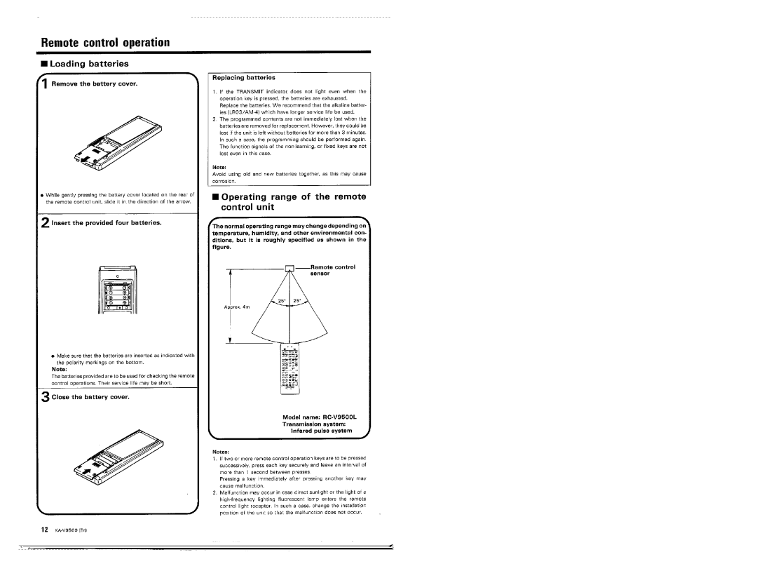 Kenwood KA-V9500 manual 