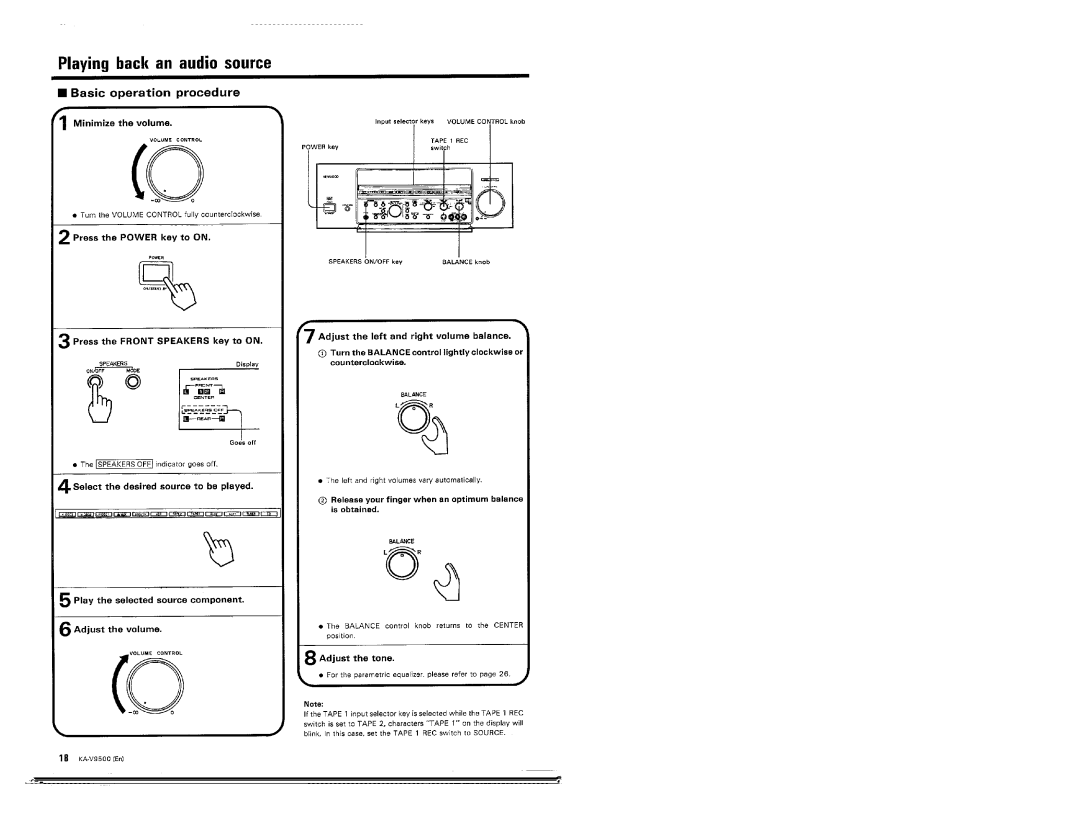 Kenwood KA-V9500 manual 