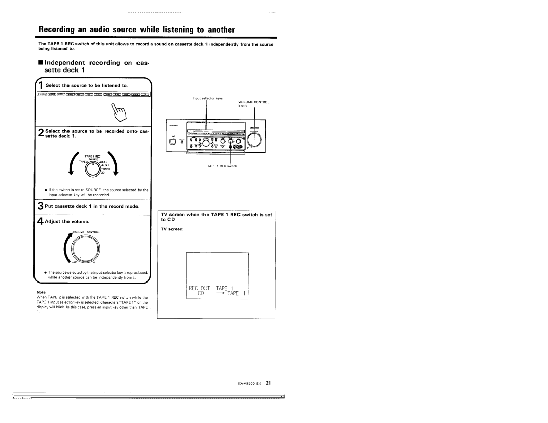 Kenwood KA-V9500 manual 