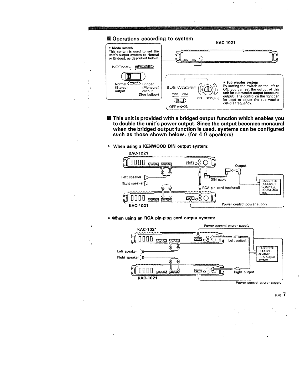 Kenwood KAC-1021 manual 