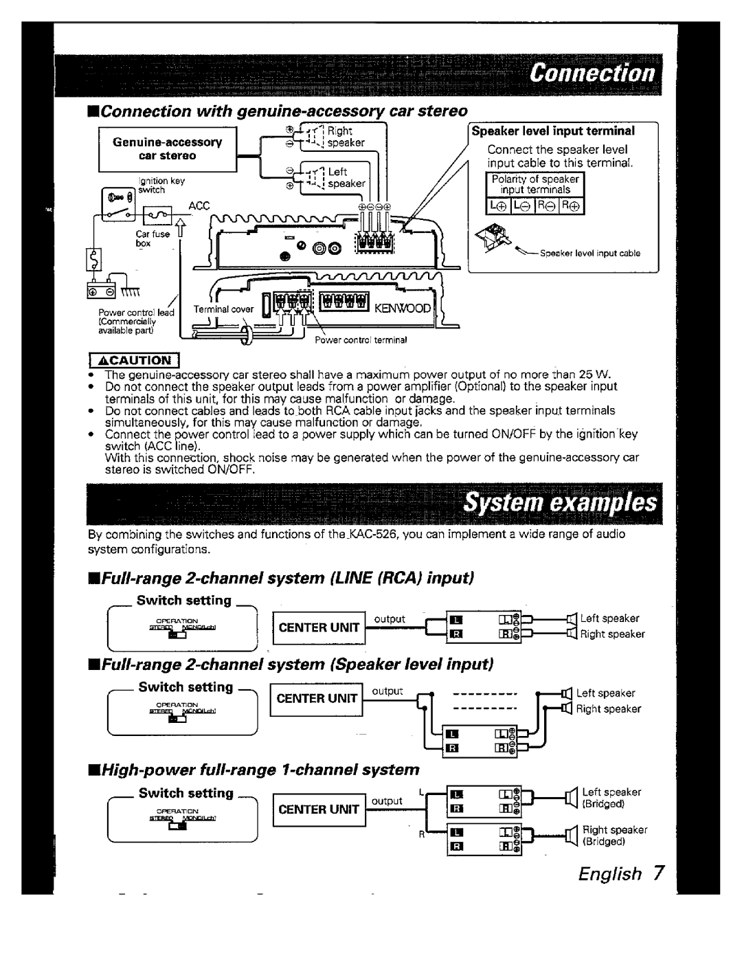 Kenwood KAC-526 manual 