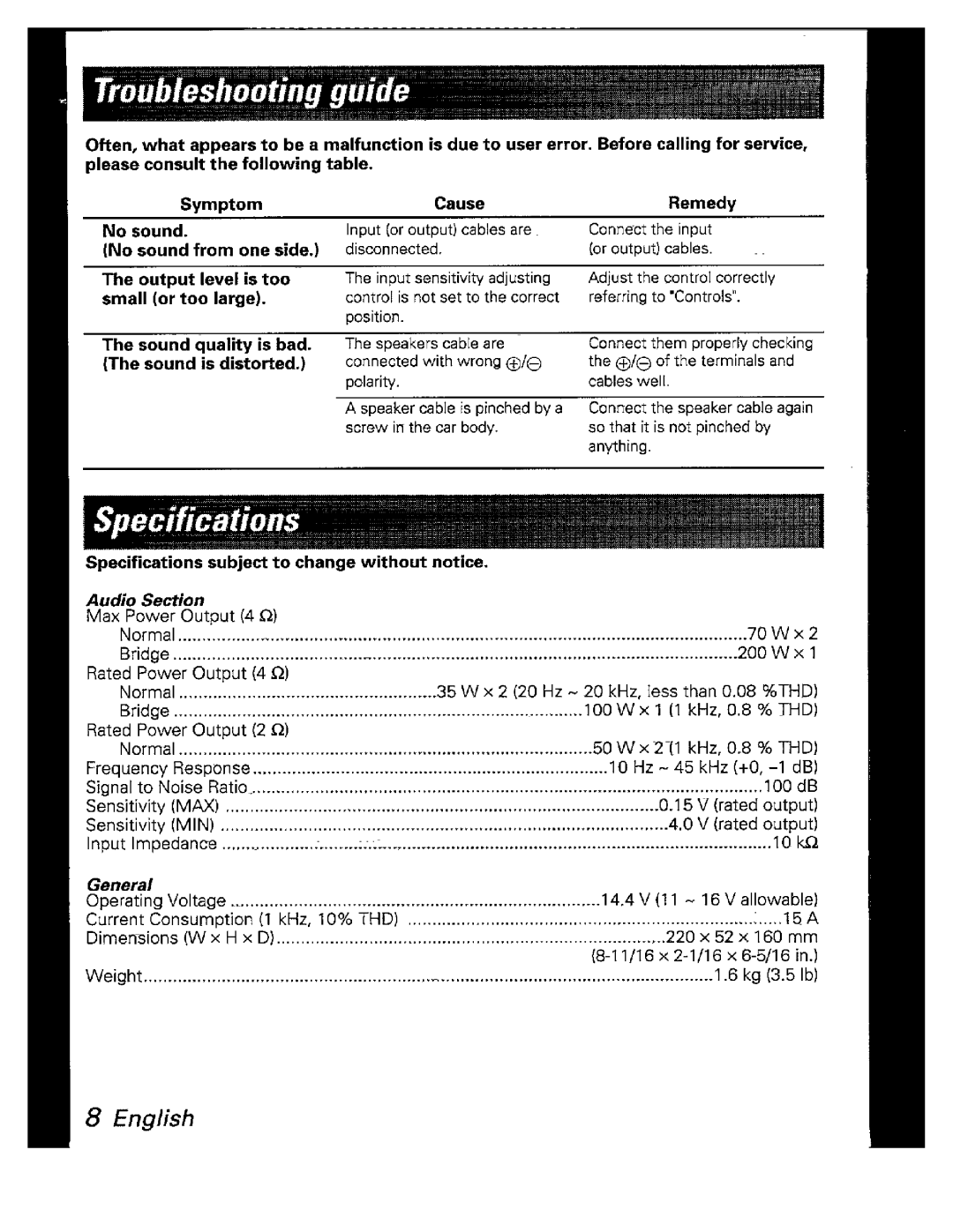 Kenwood KAC-526 manual 