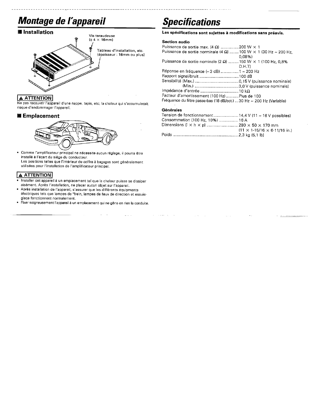 Kenwood KAC-715 manual 