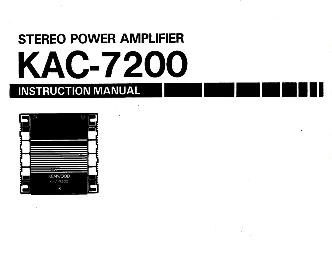 Kenwood KAC-7200 manual 