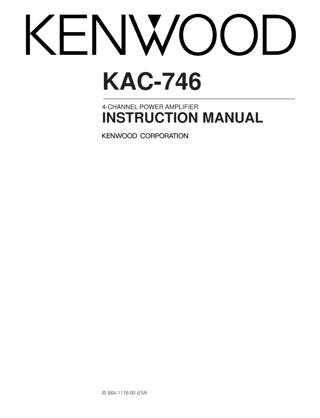 Kenwood KAC-746 instruction manual 