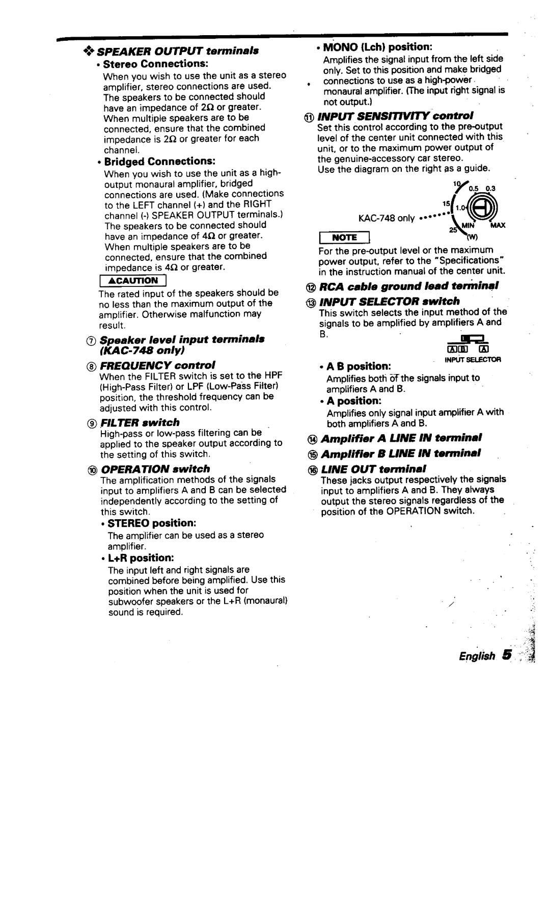 Kenwood KAC-748 manual 