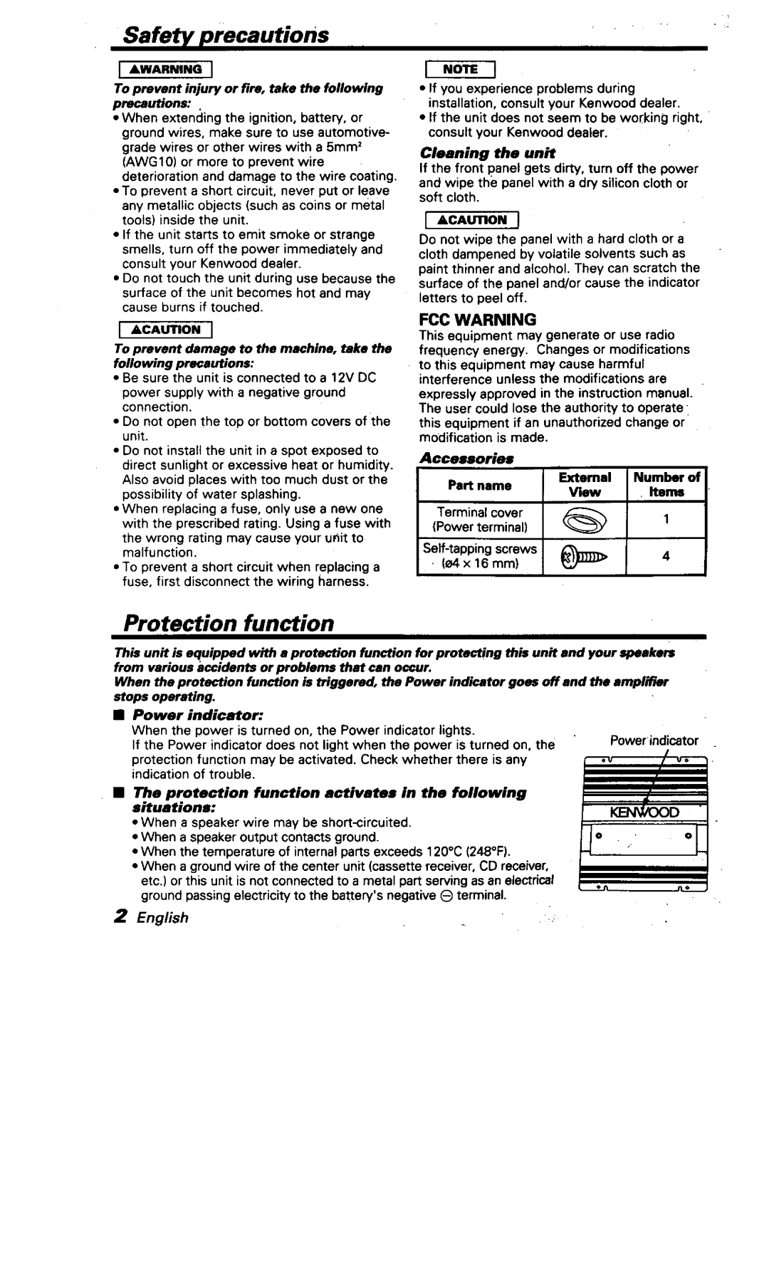 Kenwood KAC-748 manual 