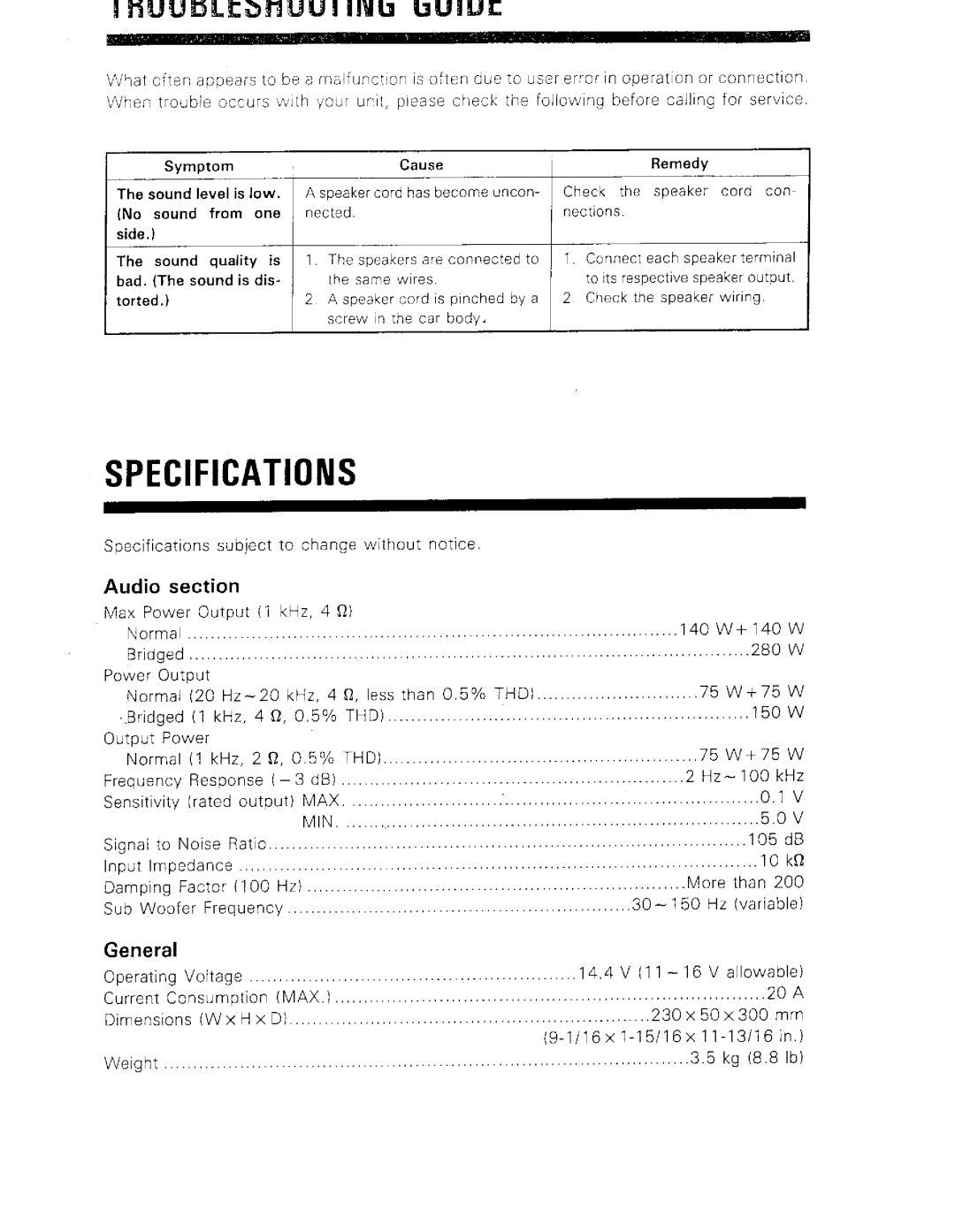 Kenwood KAC-821 manual 