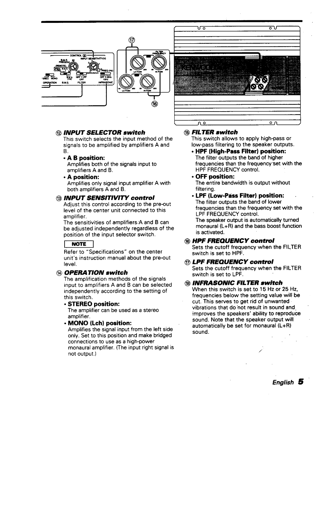 Kenwood KAC-X501F manual 