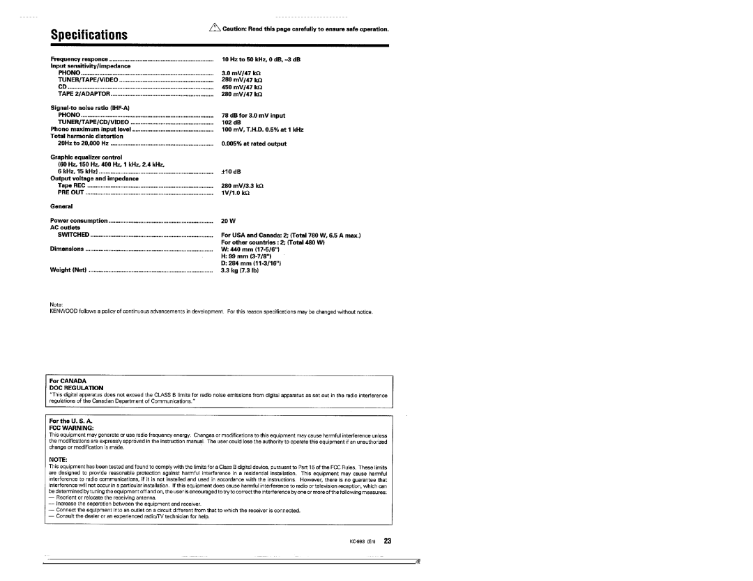 Kenwood KC-993 manual 