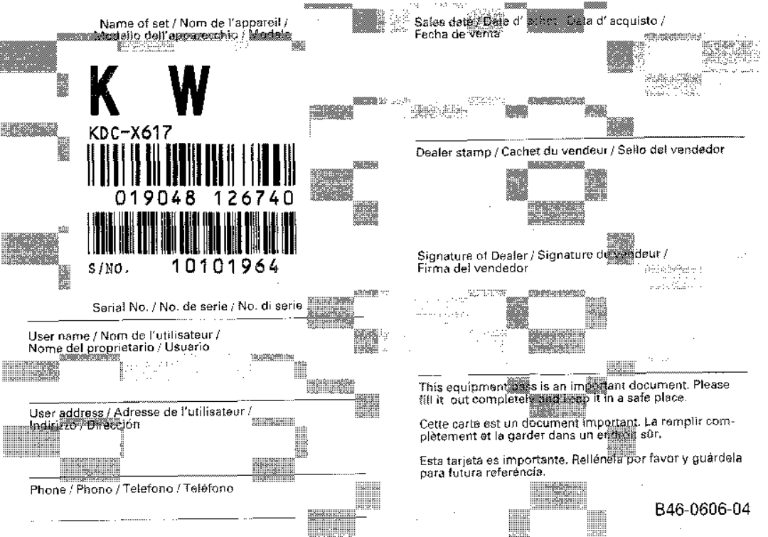 Kenwood KDC-57MR, KDC-516S, KDC-V6017 instruction manual KDC-X617 