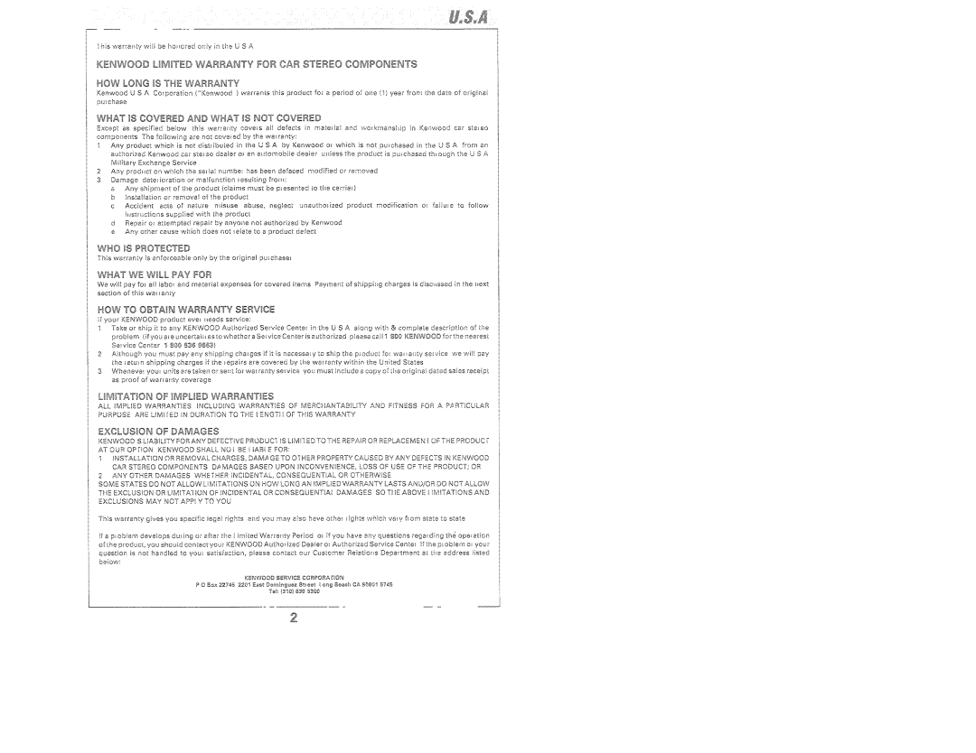 Kenwood KDC-515S, KDC-6015, KDC-X615 instruction manual 