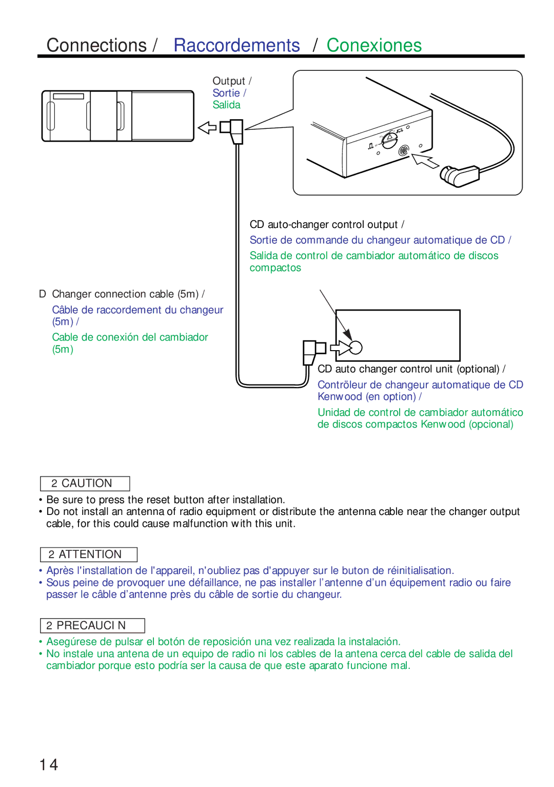 Kenwood KDC-C461 instruction manual Connections / Raccordements / Conexiones 