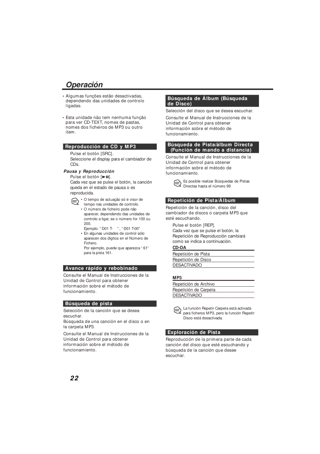 Kenwood KDC-C719MP instruction manual Operación 