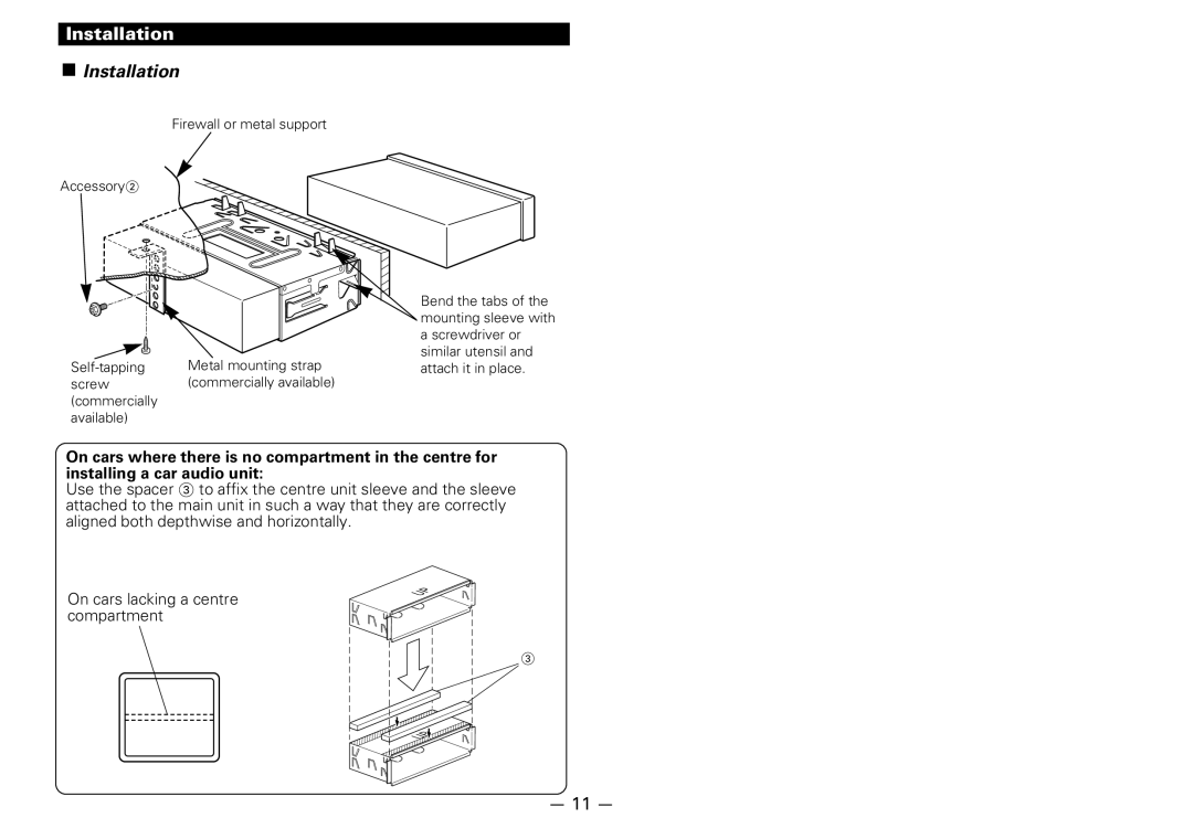 Kenwood KDC-D300 instruction manual Installation 