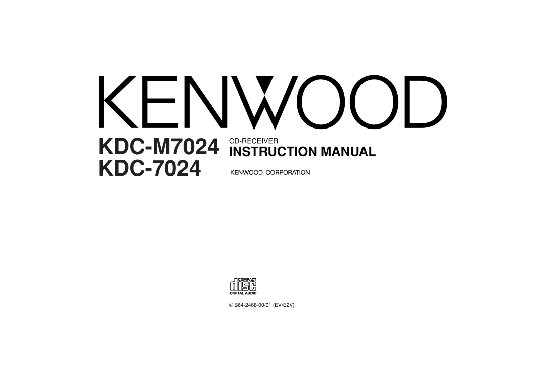 Kenwood instruction manual KDC-M7024 KDC-7024 