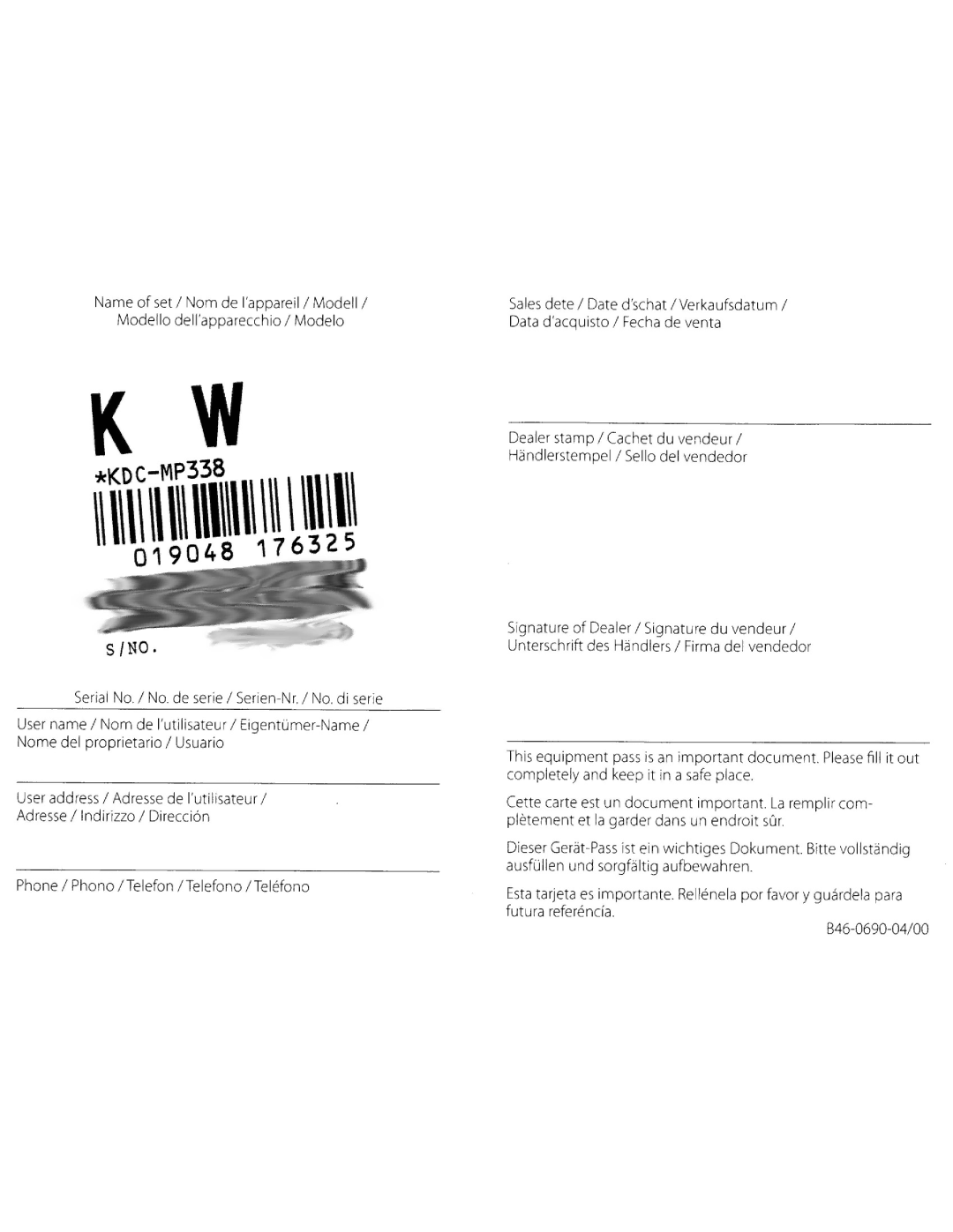 Kenwood KDC-MP338, KDC-MP438U, KDC-MP408U instruction manual ~\m~1~\\il\\1III I1\\1\11 