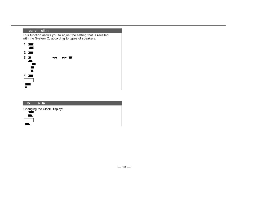 Kenwood KDC-MP8017 instruction manual Speaker Setting, Clock display, Changing the Clock Display 