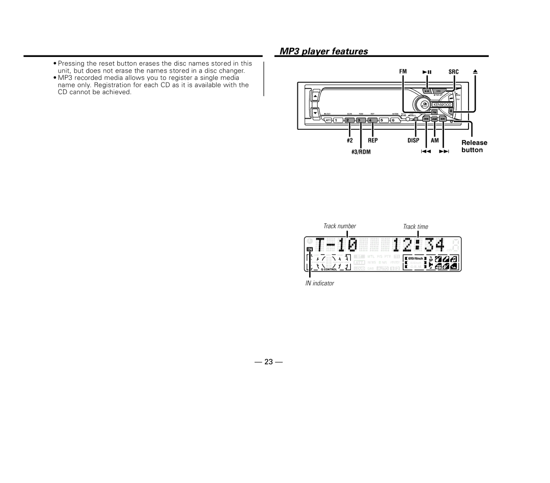 Kenwood KDC-MP8017 instruction manual MP3 player features 