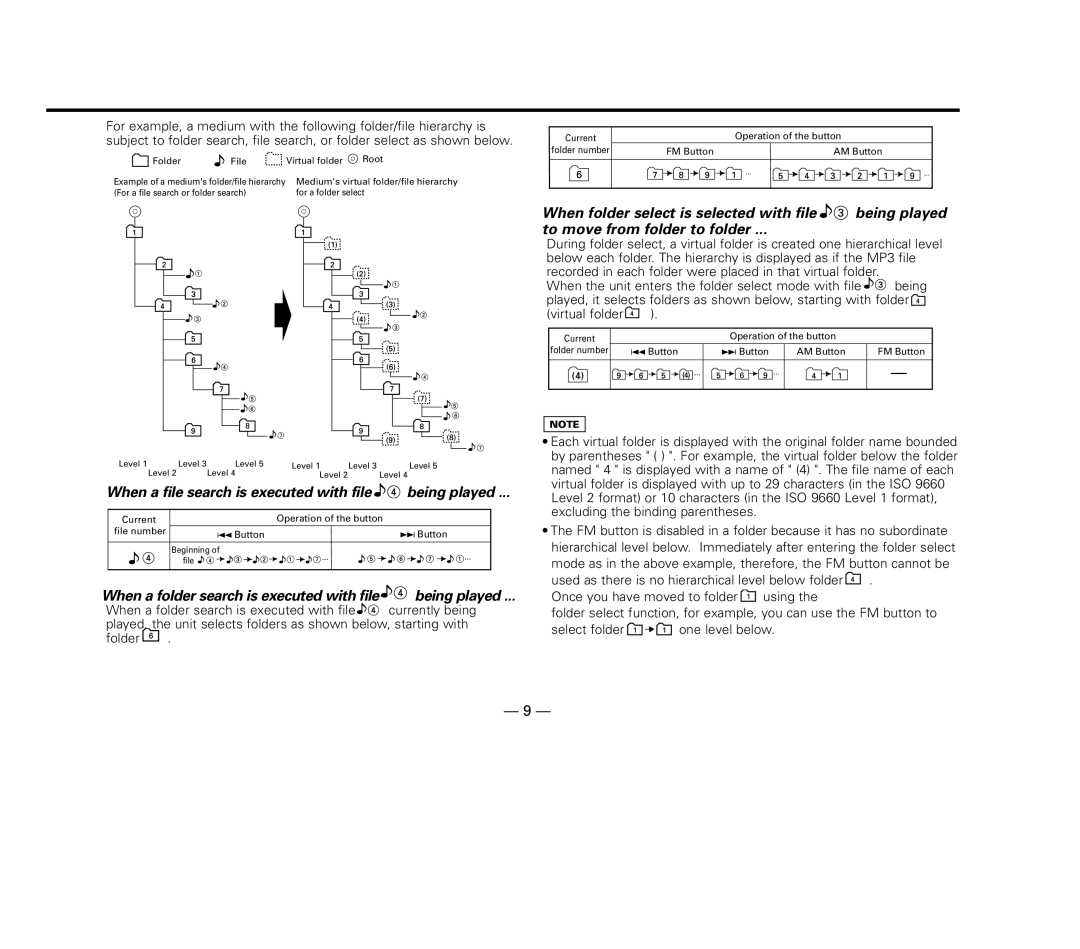 Kenwood KDC-MP8017 instruction manual When a file search is executed with file being played 