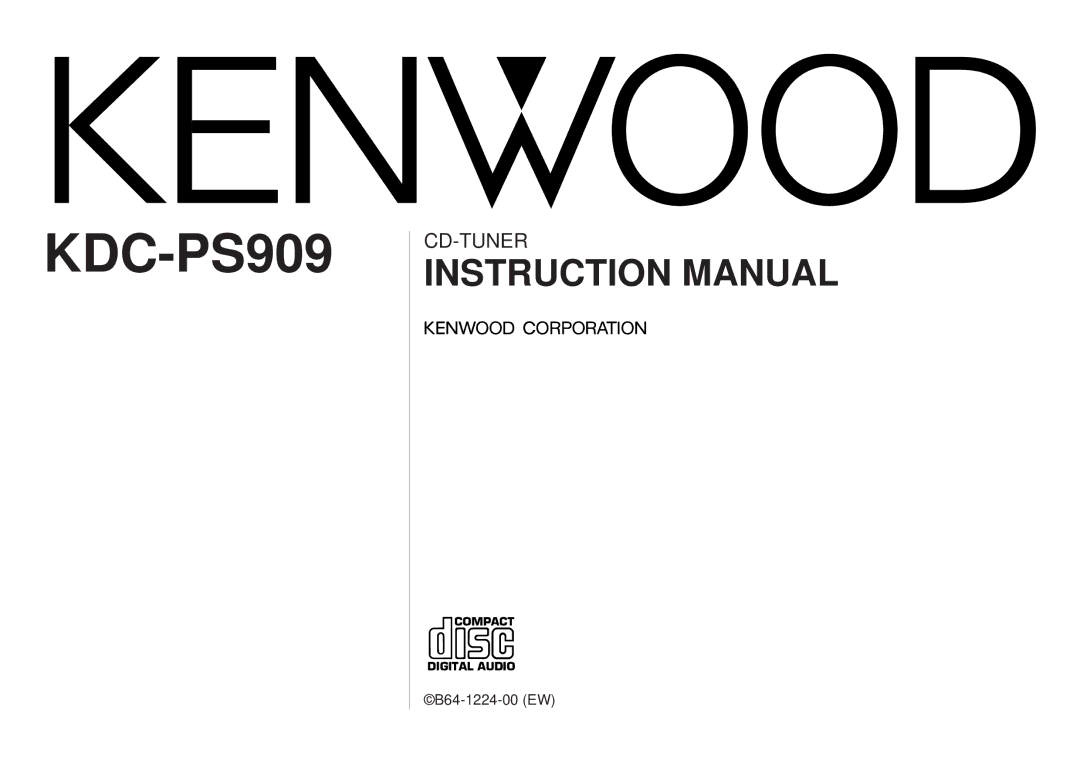 Kenwood KDC-PS909 instruction manual 