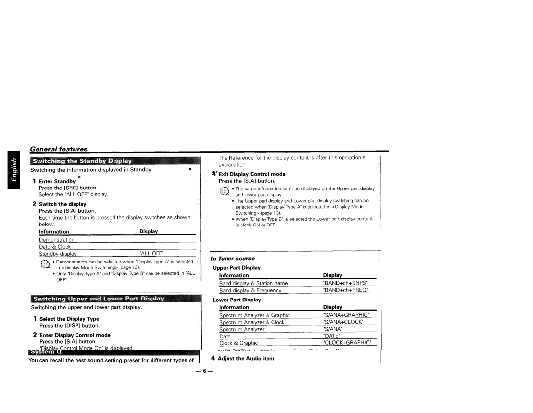 Kenwood KDC-719, KDC-X659, KDC-X559, KDC-MP819 instruction manual Ana+Clock, Date 