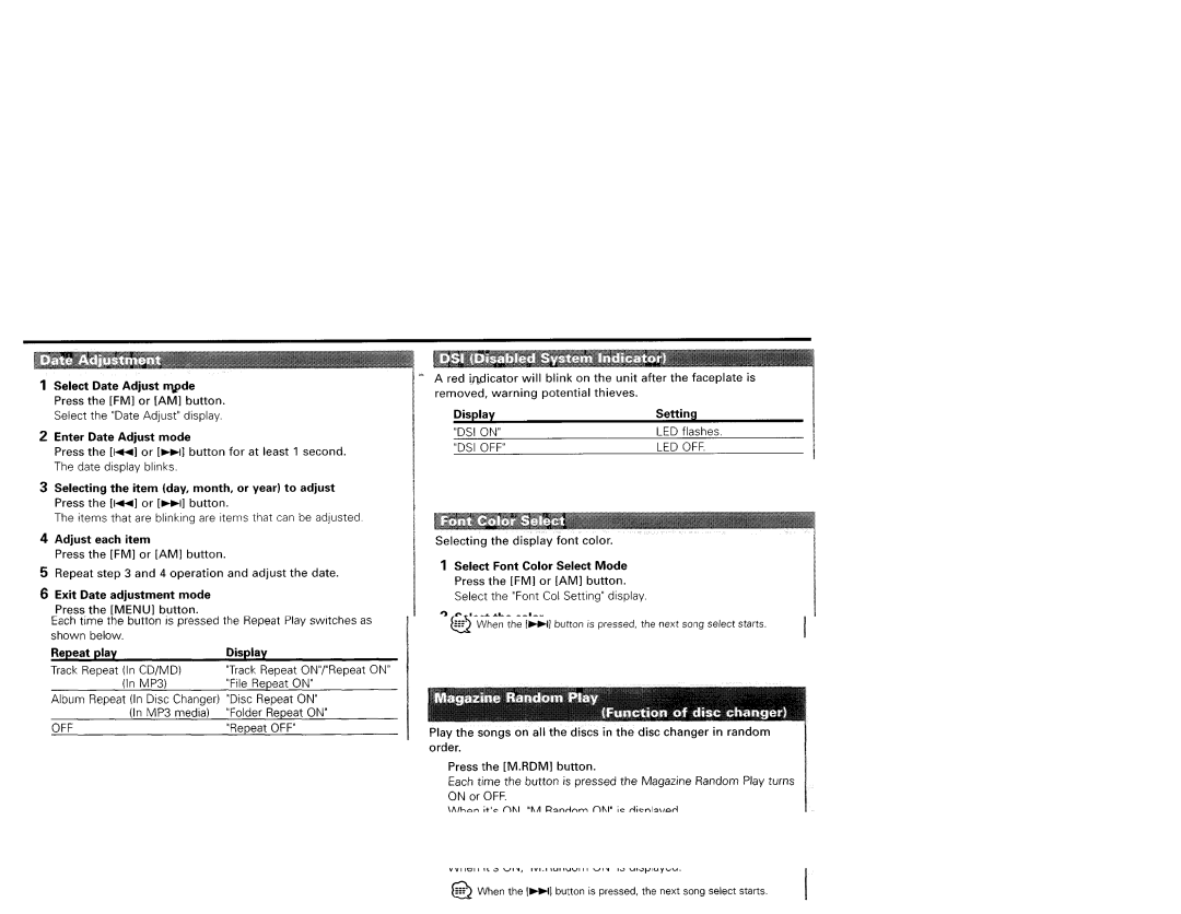 Kenwood KDC-MP819, KDC-X659, KDC-X559, KDC-719 instruction manual Led Off 