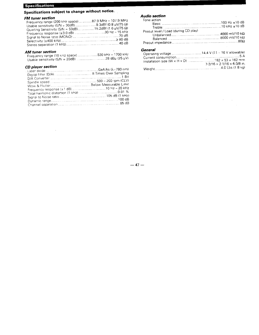 Kenwood KDC-X911 manual 