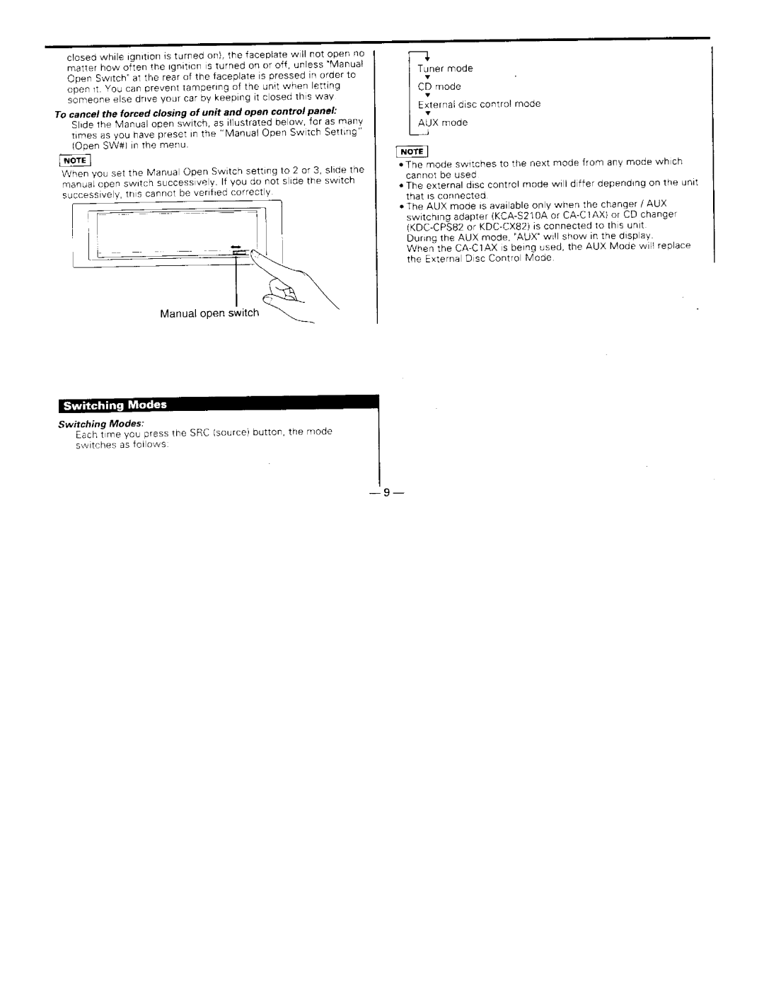 Kenwood KDC-X911 manual 