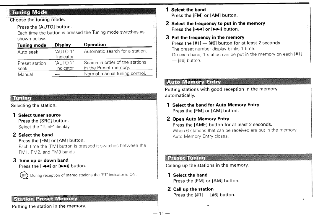 Kenwood KDG119S, KDG2019V, KDG217S, KDG29MR instruction manual Shown, Auto seek, Automatic search for, Preset, Seek 