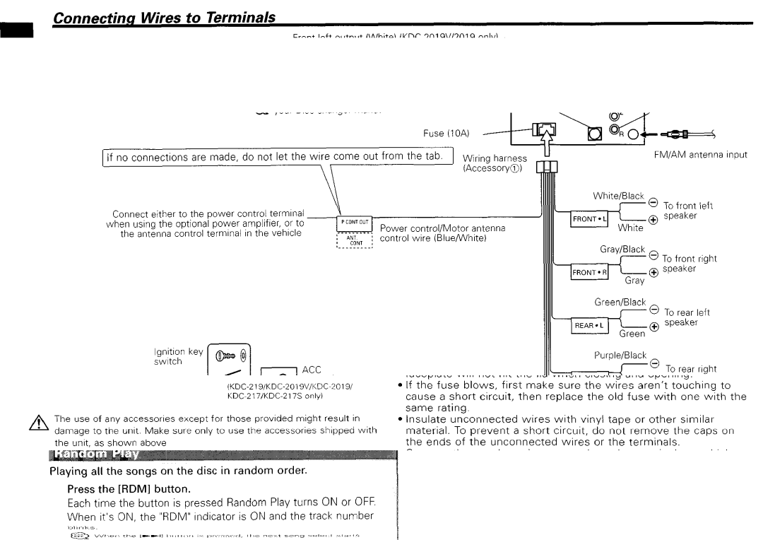 Kenwood KDG29MR, KDG2019V, KDG217S, KDG119S instruction manual Power control/Motor antenna 