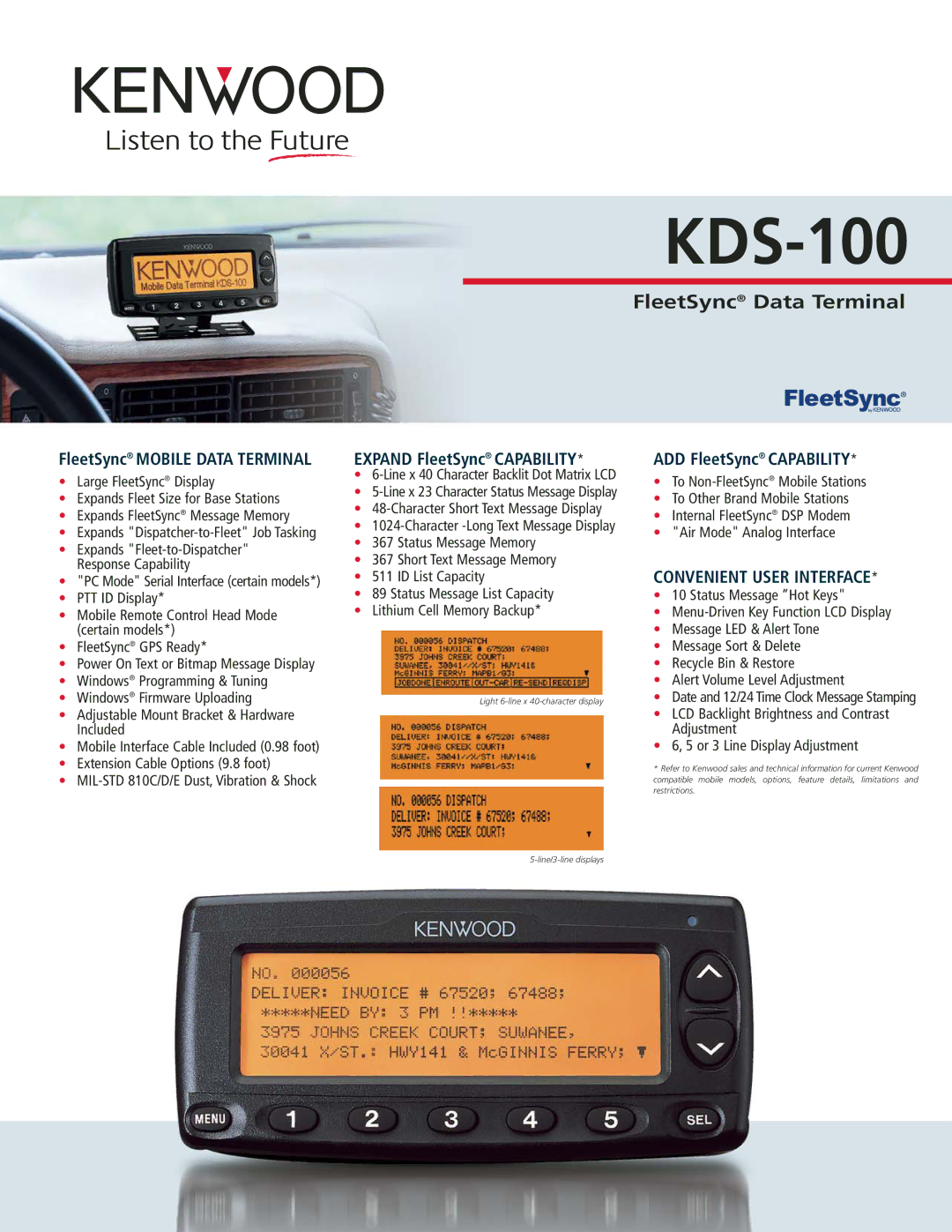 Kenwood KDS-100 manual Expand FleetSync Capability, ADD FleetSync Capability 