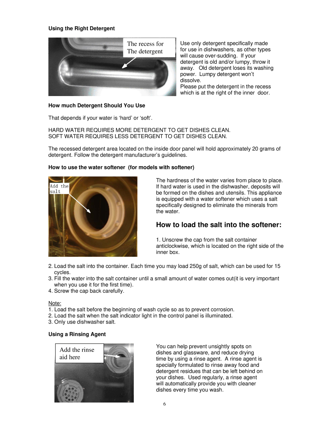 Kenwood KDW4TTSL owner manual Using the Right Detergent, How much Detergent Should You Use, Using a Rinsing Agent 