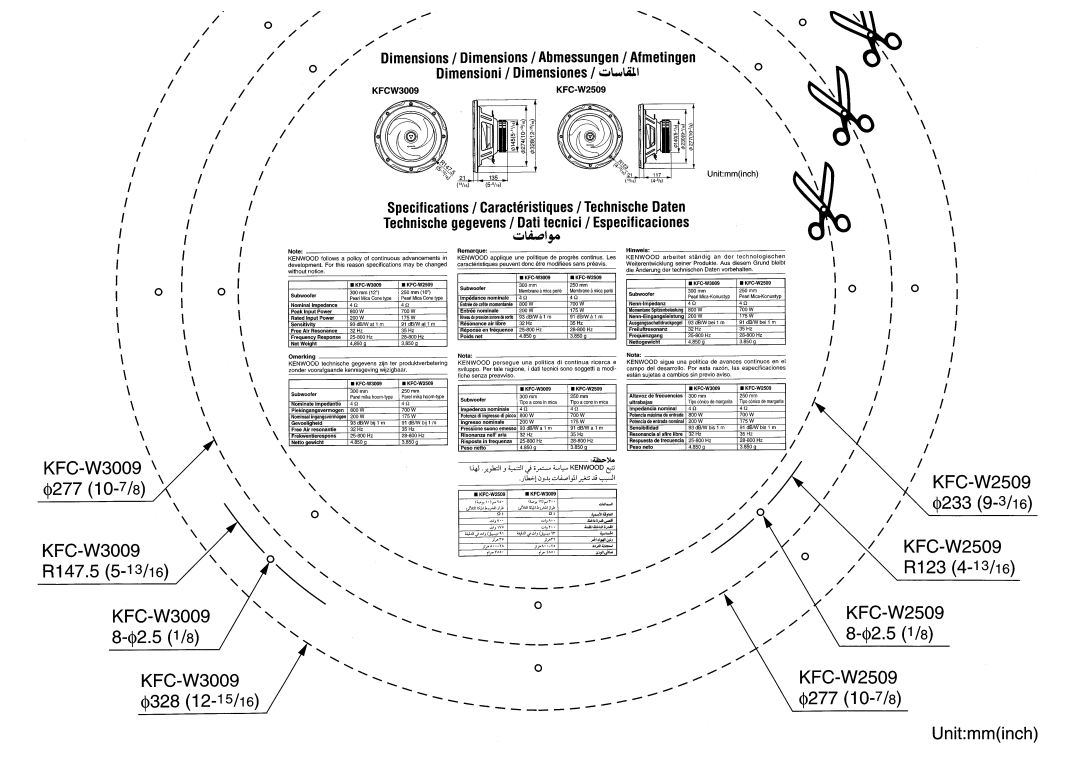 Kenwood KFC-W2509, KFC-W3009 manual 