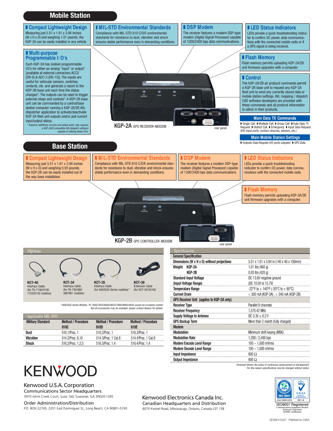 Kenwood KGP-2A, KGP-2B manual Mobile Station 