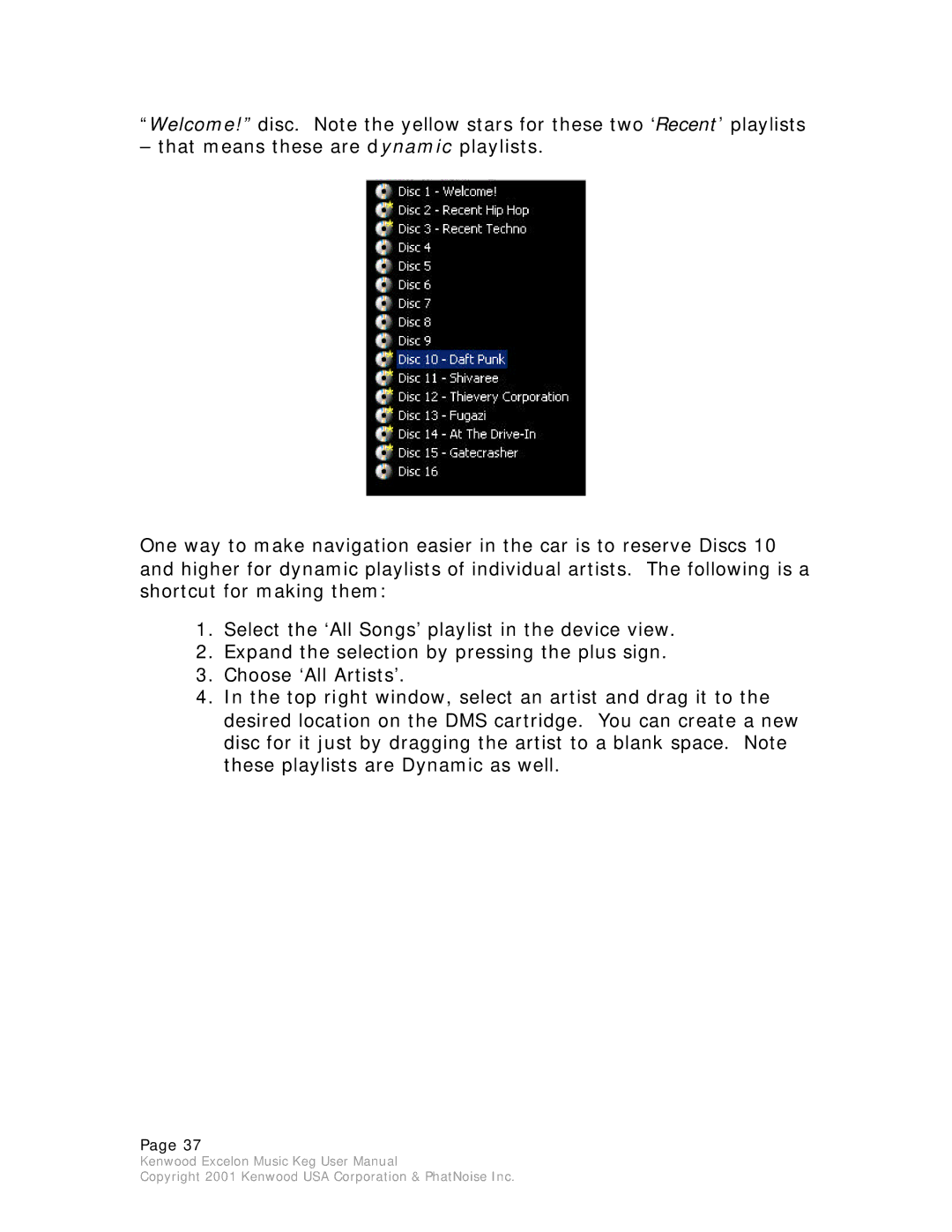 Kenwood KHD-CX910 manual Copyright 2001 Kenwood USA Corporation & PhatNoise Inc 