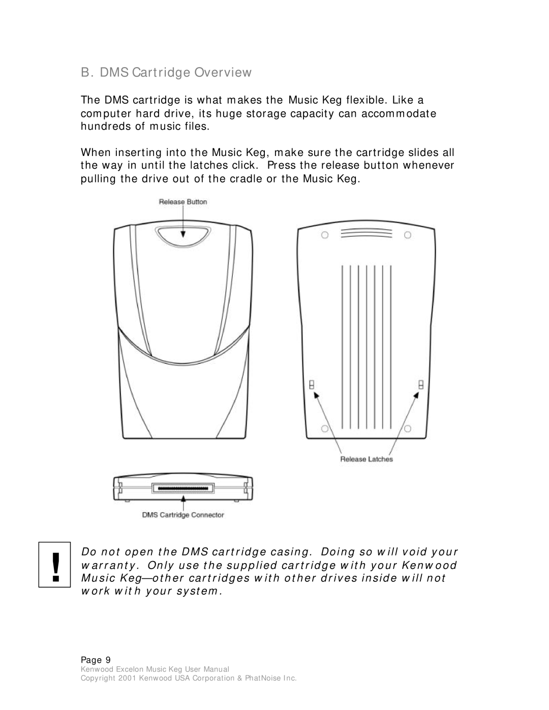 Kenwood KHD-CX910 manual DMS Cartridge Overview 