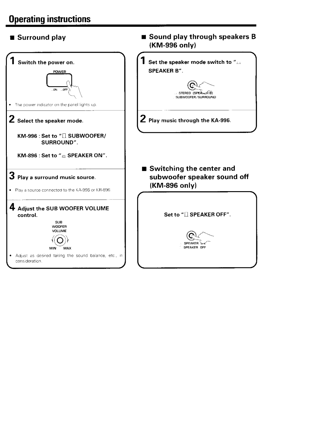 Kenwood KM-896, KM-996 manual 