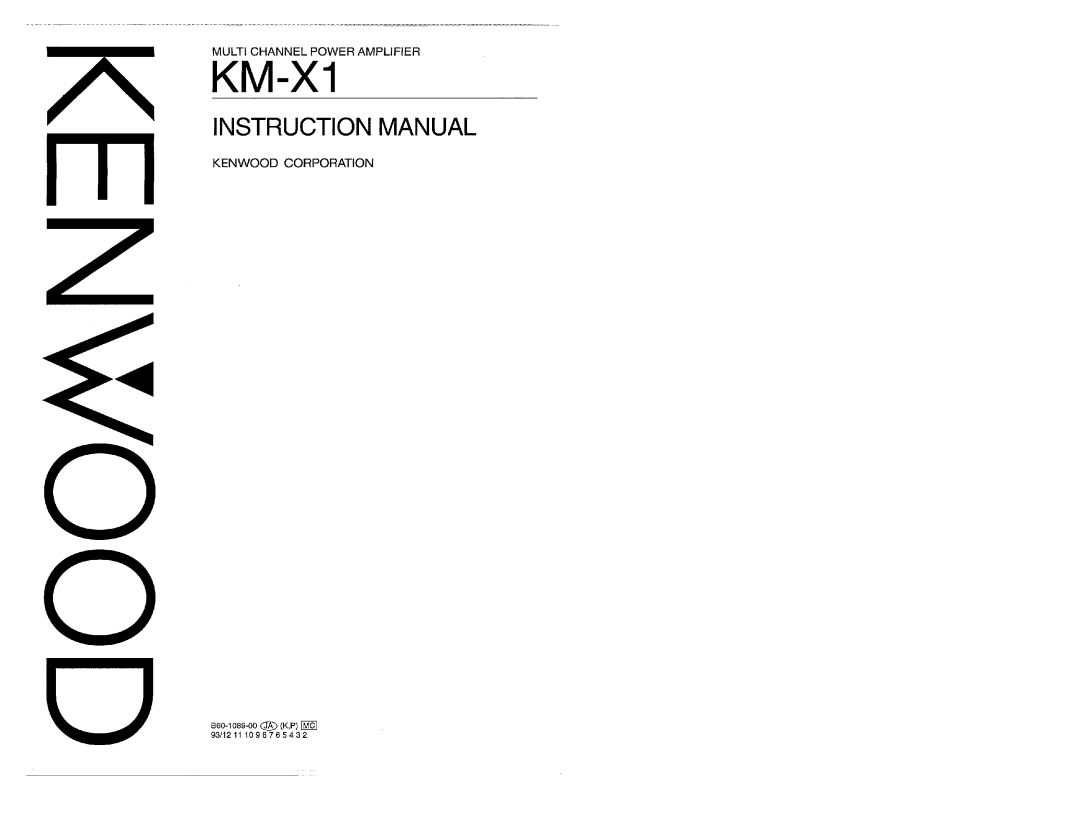 Kenwood KM-X1 manual 