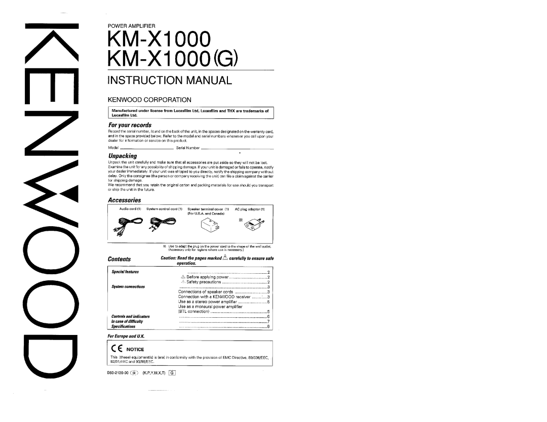 Kenwood KM-X1000(G) manual 