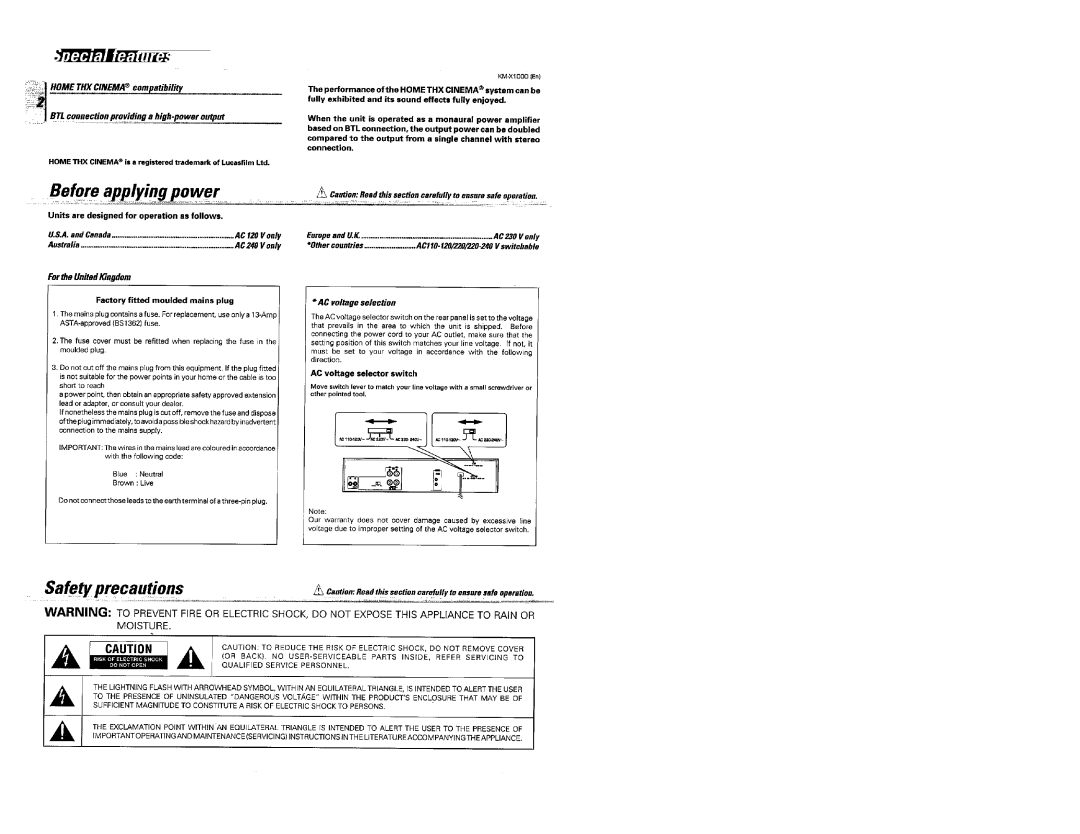 Kenwood KM-X1000(G) manual 