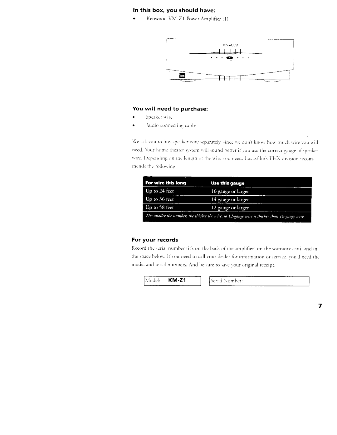 Kenwood KM-Z1 manual 