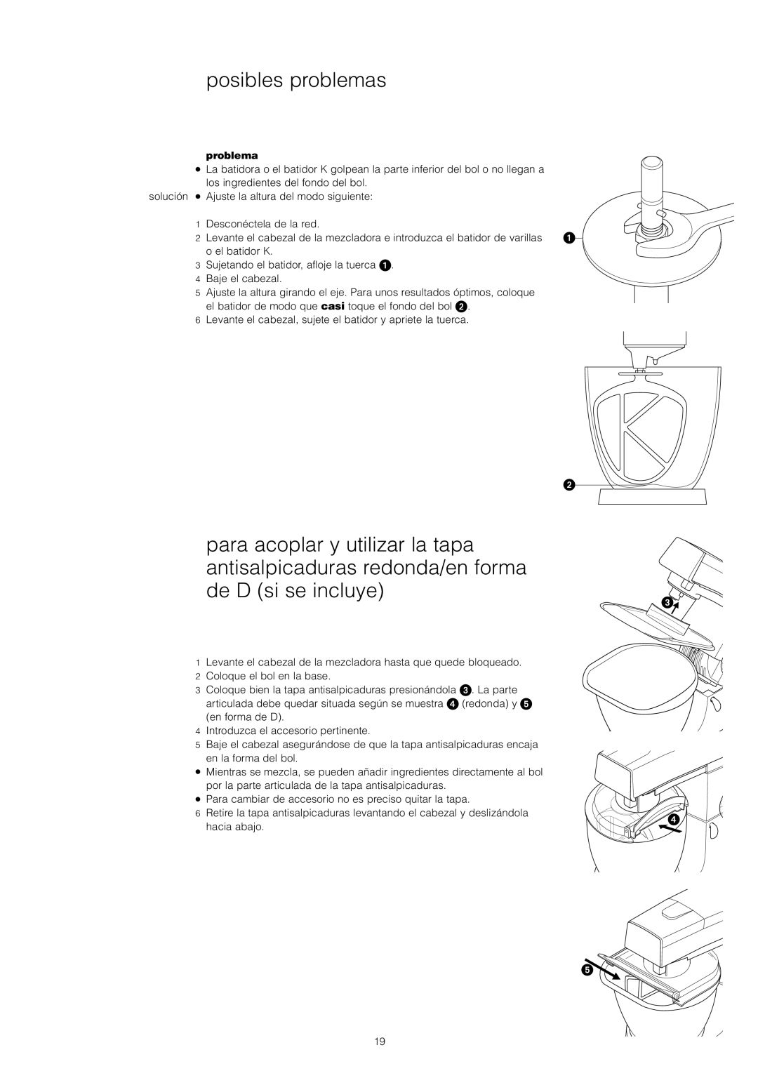 Kenwood KM300, KM800, KM400, KM600 manual Posibles problemas, Problema 