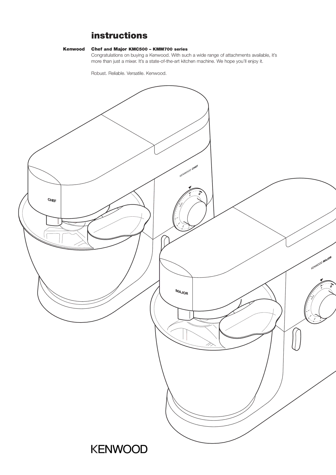 Kenwood KMM700 Series, KMC500 Series manual Instructions 