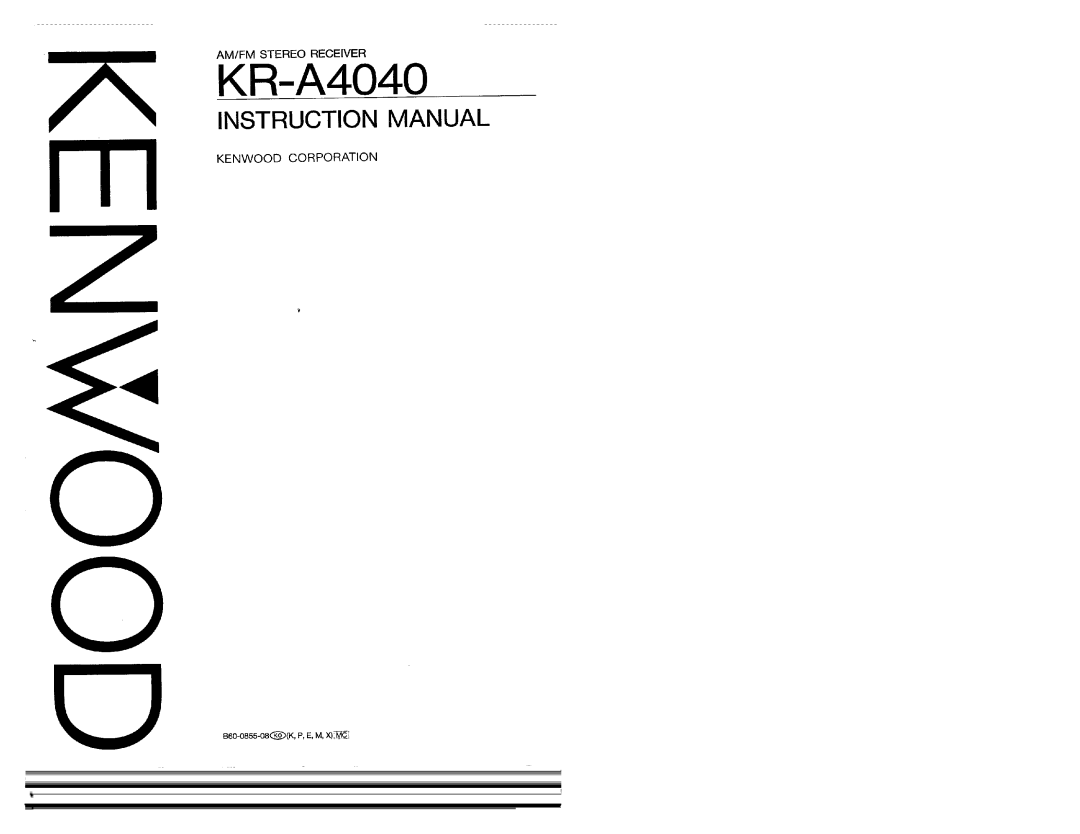 Kenwood KR-A4040 manual 