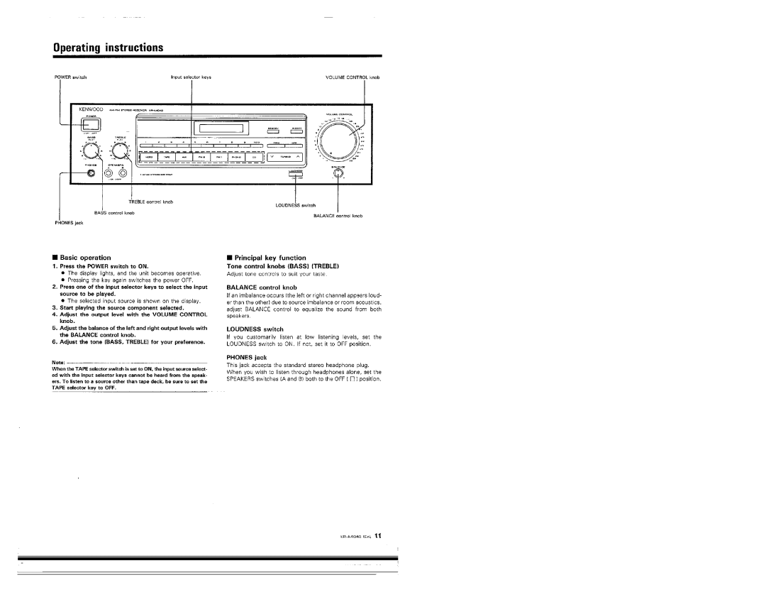 Kenwood KR-A4040 manual 