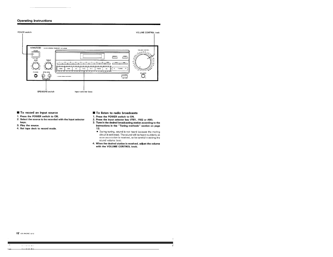 Kenwood KR-A4040 manual 